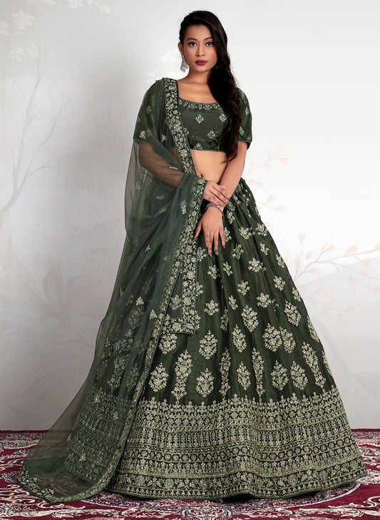 New Semi Stitiched Netted Lehenga Choli