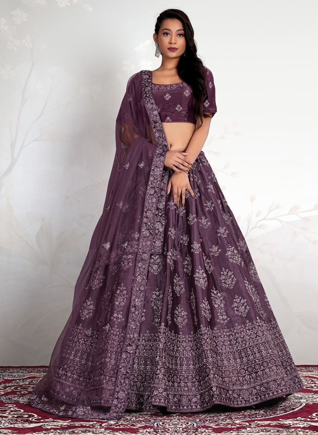 New Semi Stitiched Netted Lehenga Choli