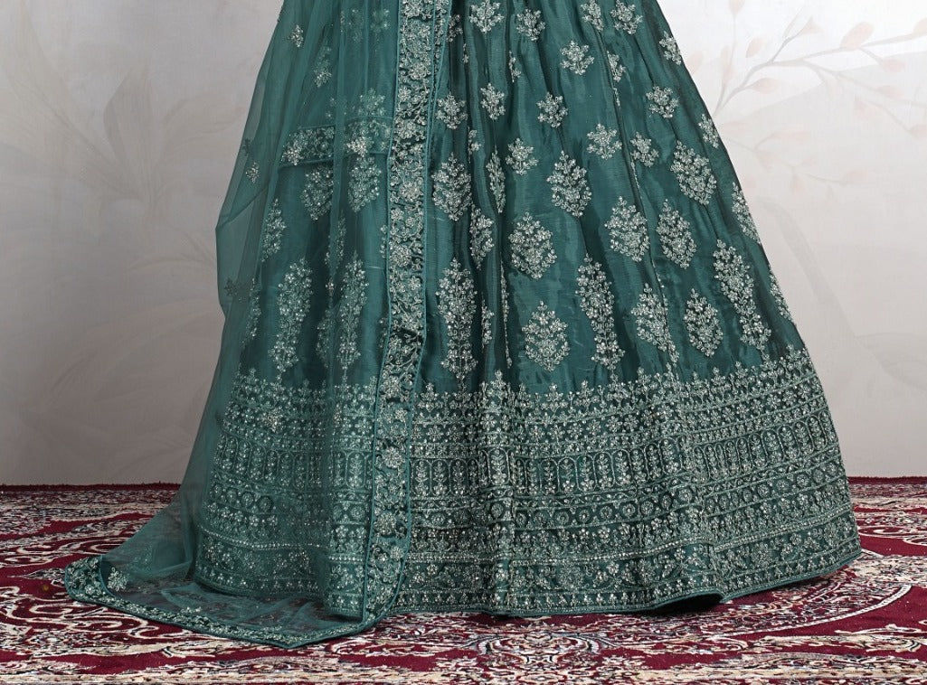 New Semi Stitiched Netted Lehenga Choli