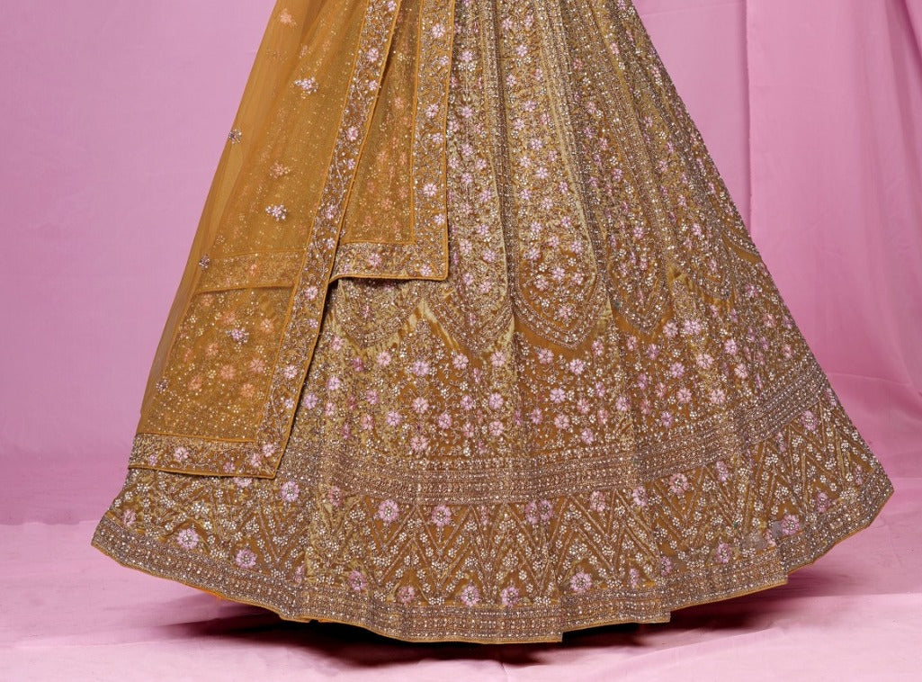 New Semi Stitiched Netted Lehenga Choli