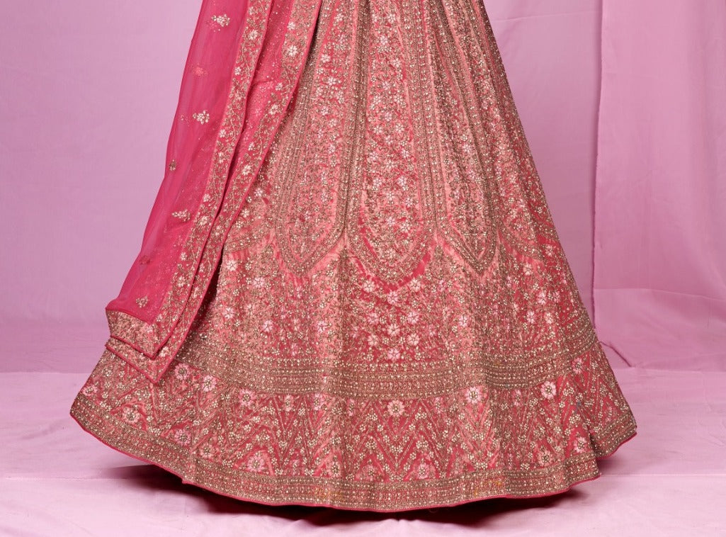 New Semi Stitiched Netted Lehenga Choli