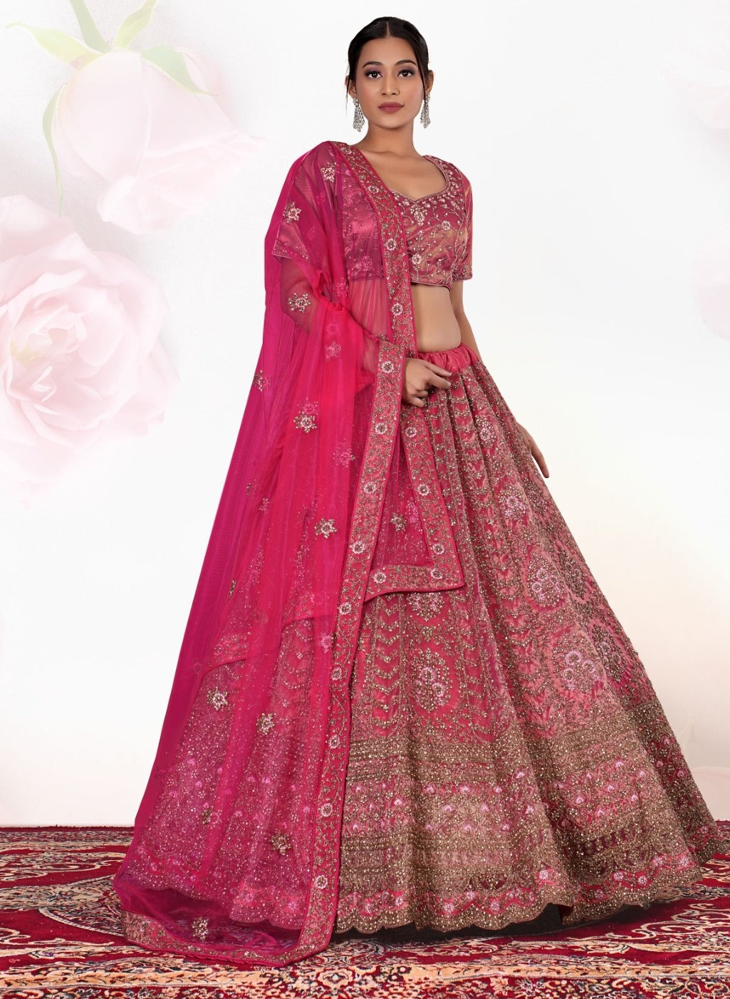 New Semi Stitiched Netted Lehenga Choli