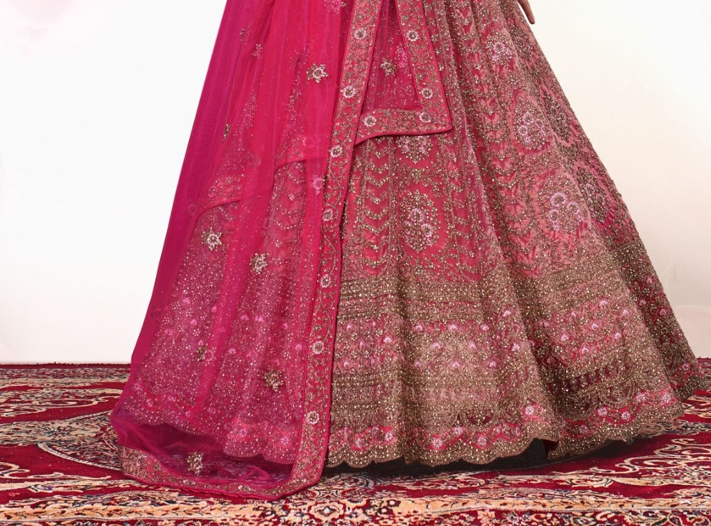 New Semi Stitiched Netted Lehenga Choli