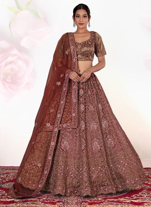 New Semi Stitiched Netted Lehenga Choli