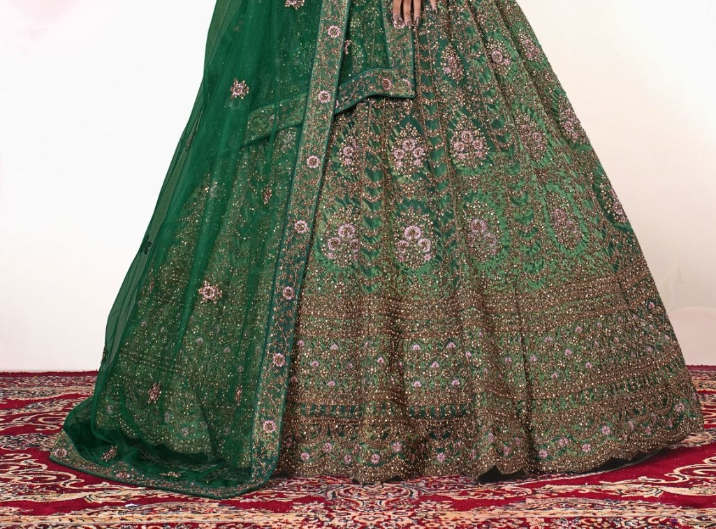 New Semi Stitiched Netted Lehenga Choli