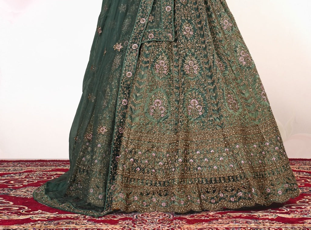 New Semi Stitiched Netted Lehenga Choli