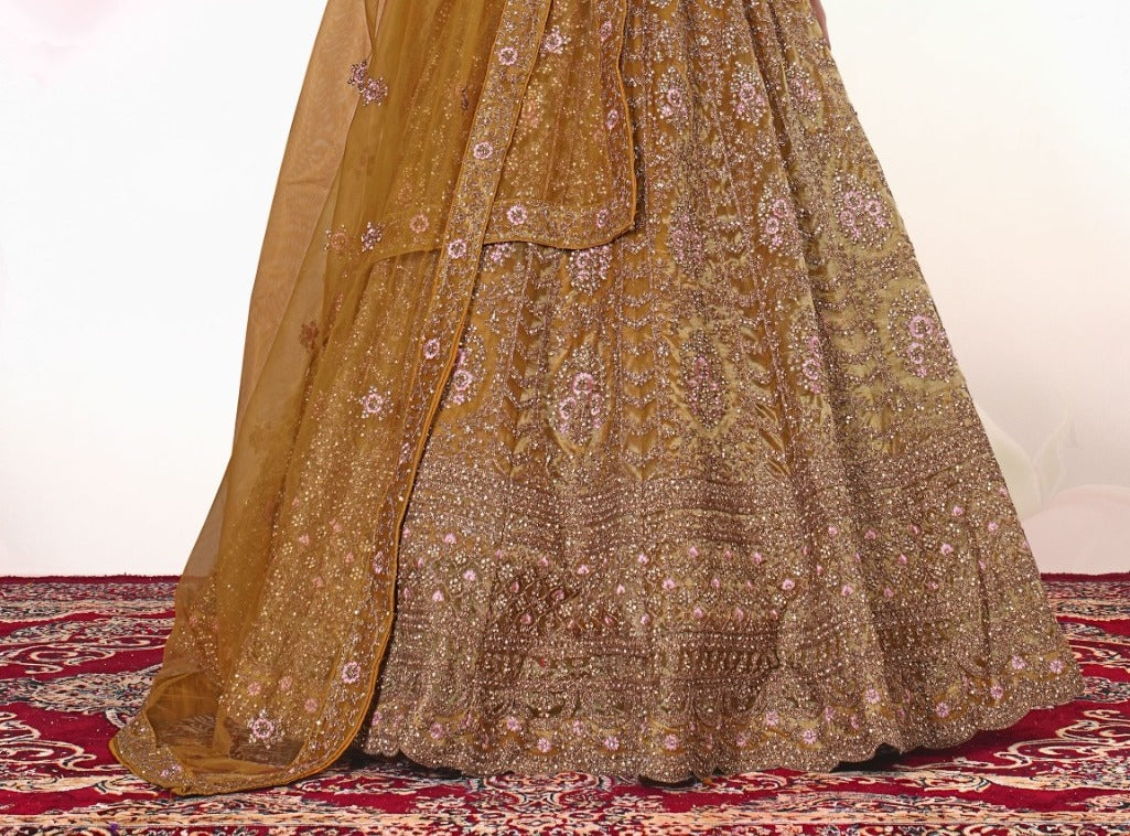 New Semi Stitiched Netted Lehenga Choli