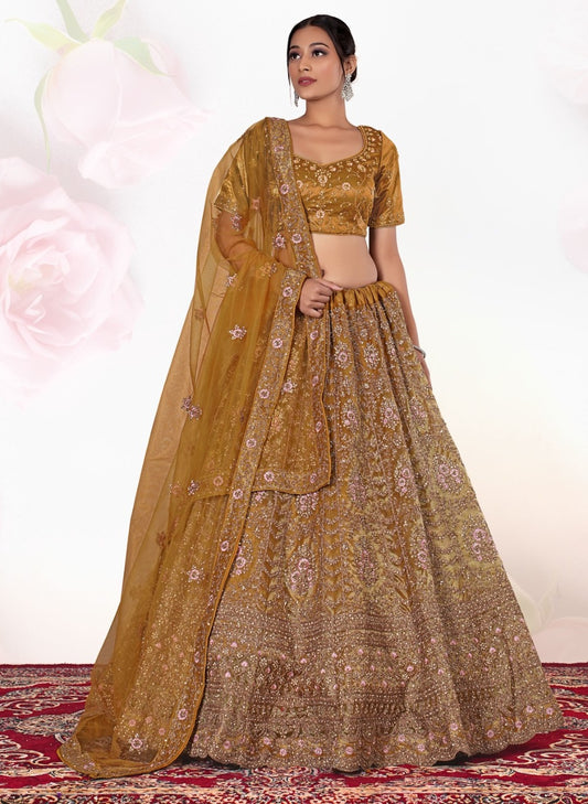 New Semi Stitiched Netted Lehenga Choli