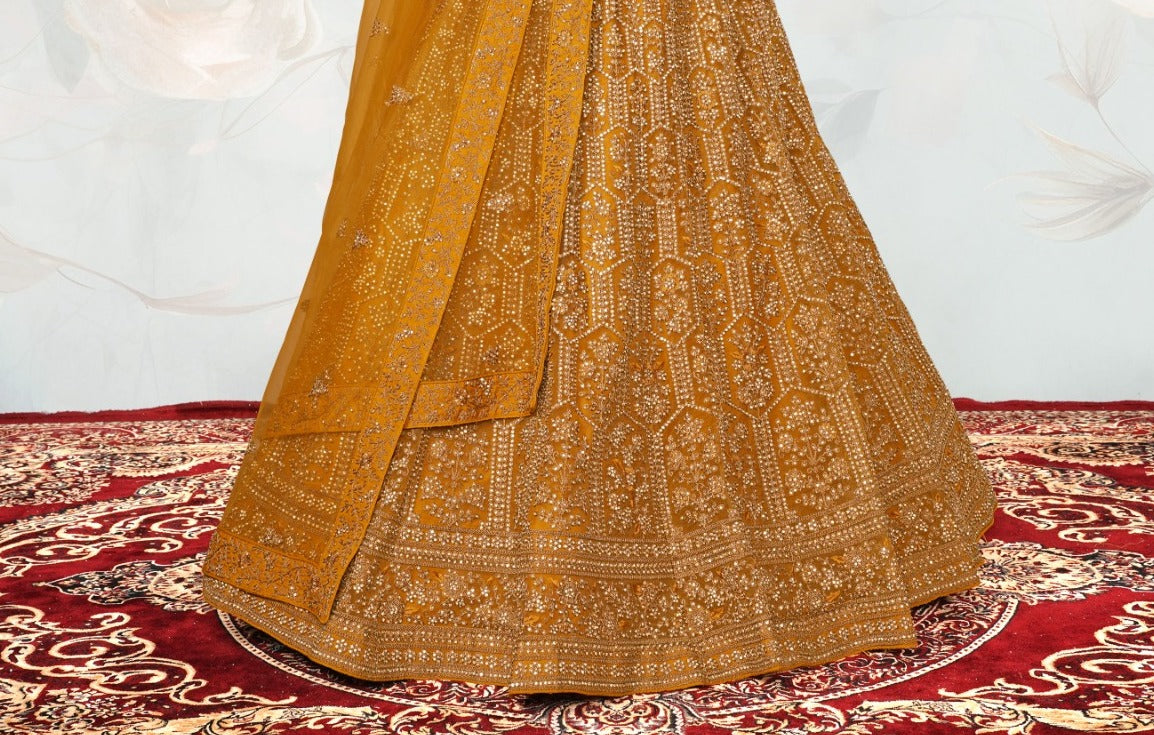 New Semi Stitiched Netted Lehenga Choli