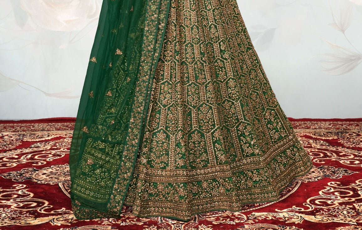 New Semi Stitiched Netted Lehenga Choli