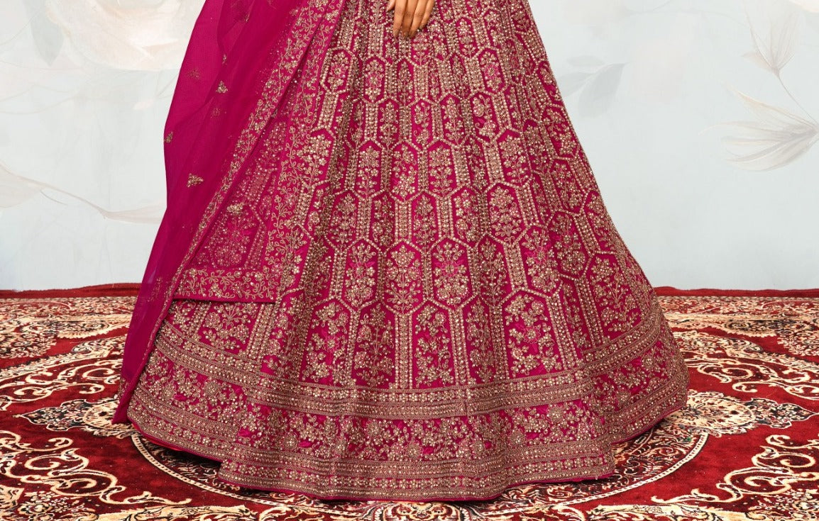 New Semi Stitiched Netted Lehenga Choli