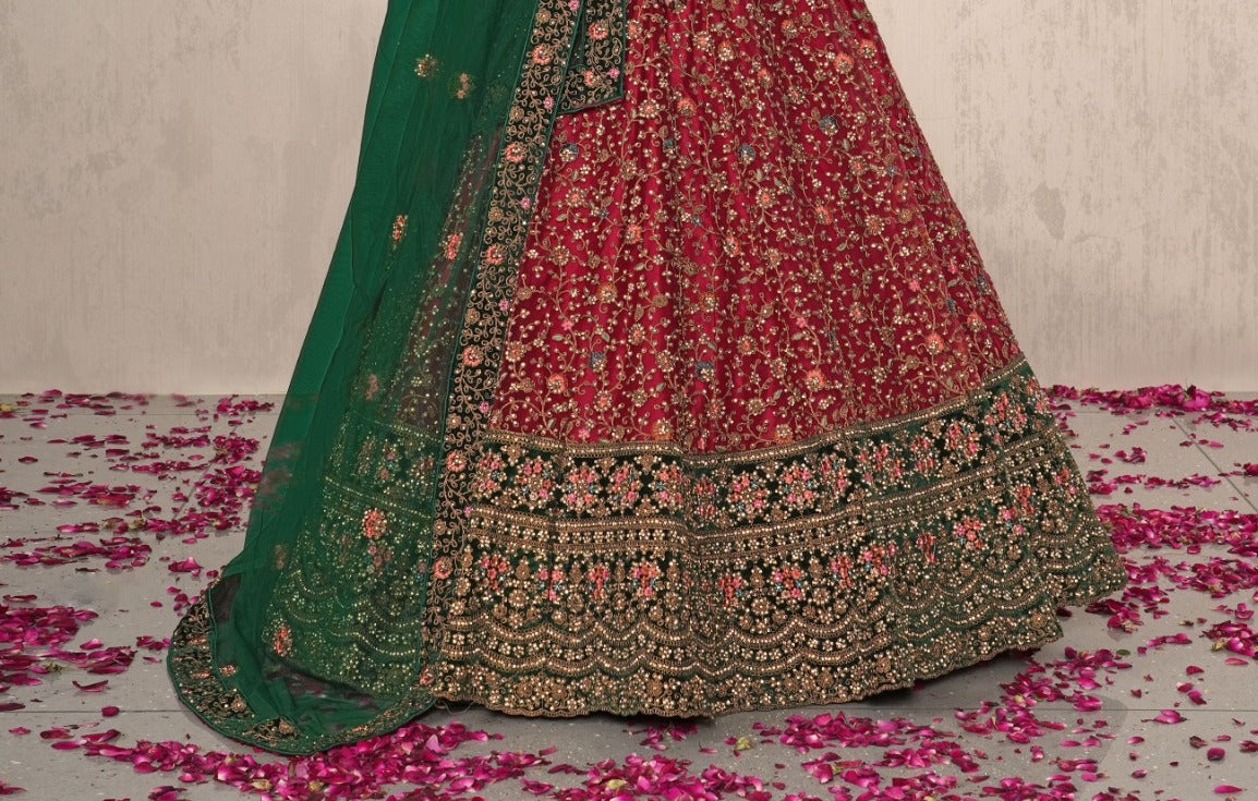 New Semi Stitiched Netted Lehenga Choli