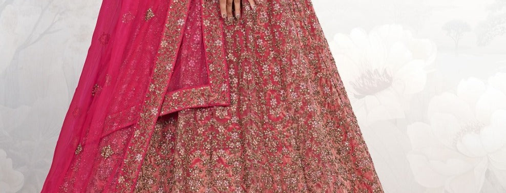 New Semi Stitiched Netted Lehenga Choli