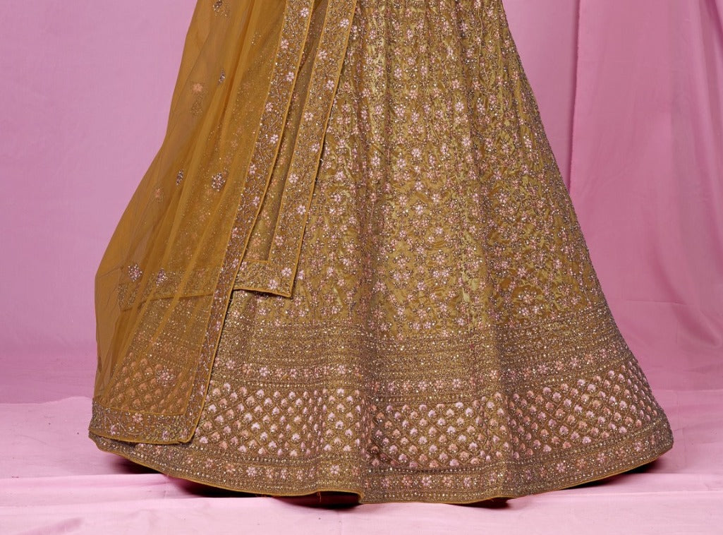 New Semi Stitiched Netted Lehenga Choli