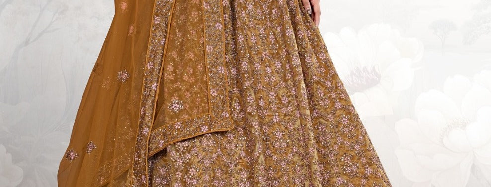 New Semi Stitiched Netted Lehenga Choli