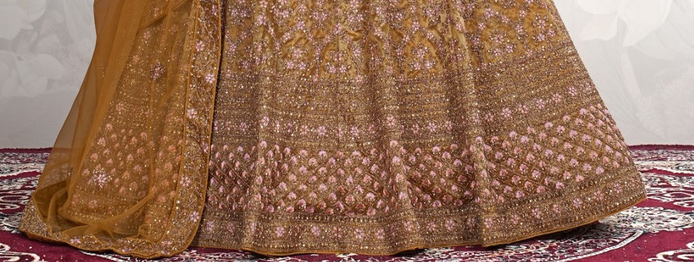 New Semi Stitiched Netted Lehenga Choli