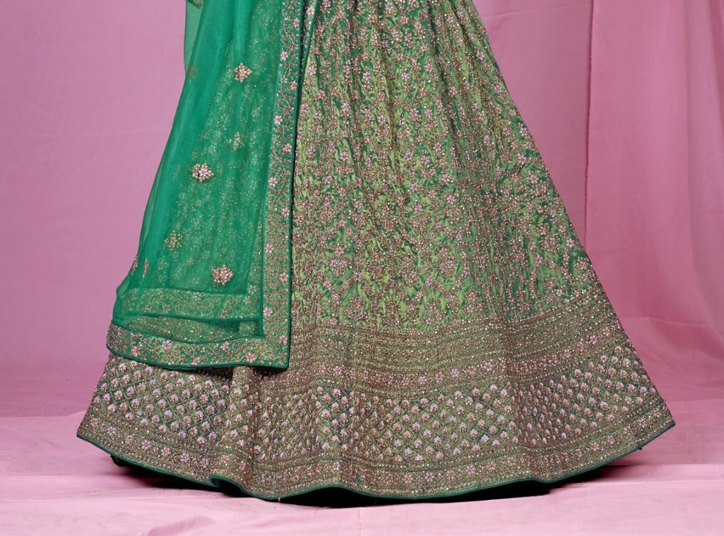 New Semi Stitiched Netted Lehenga Choli