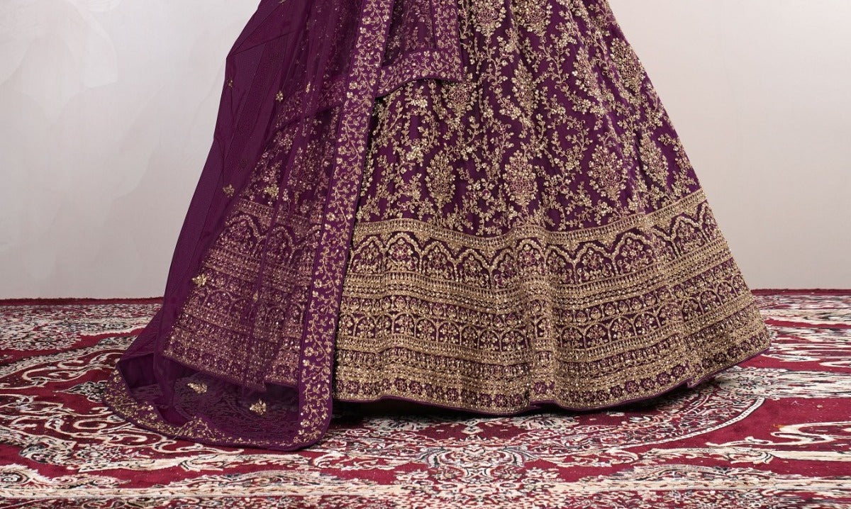 New Semi Stitiched Netted Lehenga Choli