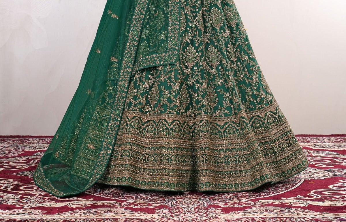 New Semi Stitiched Netted Lehenga Choli