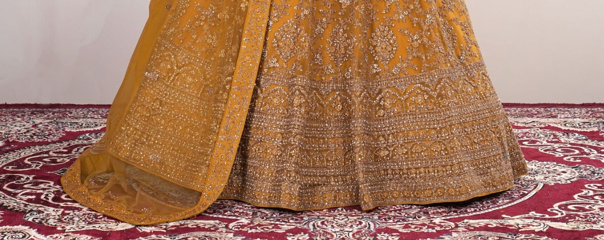 New Semi Stitiched Netted Lehenga Choli