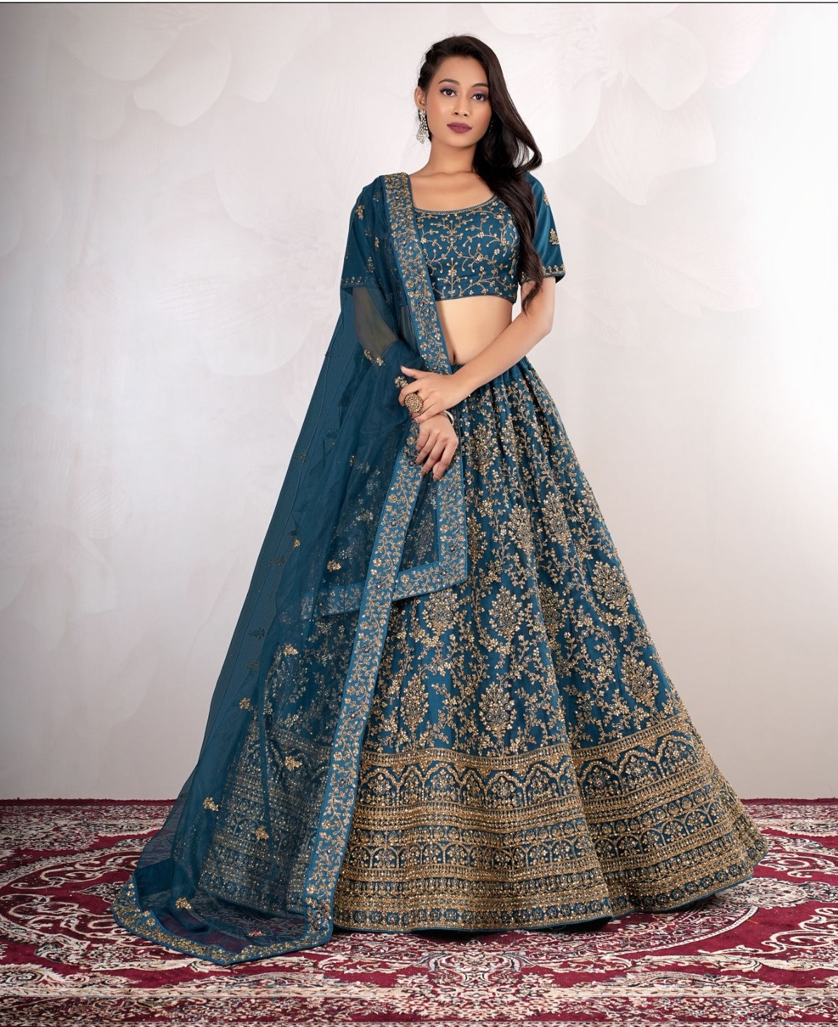 New Semi Stitiched Netted Lehenga Choli