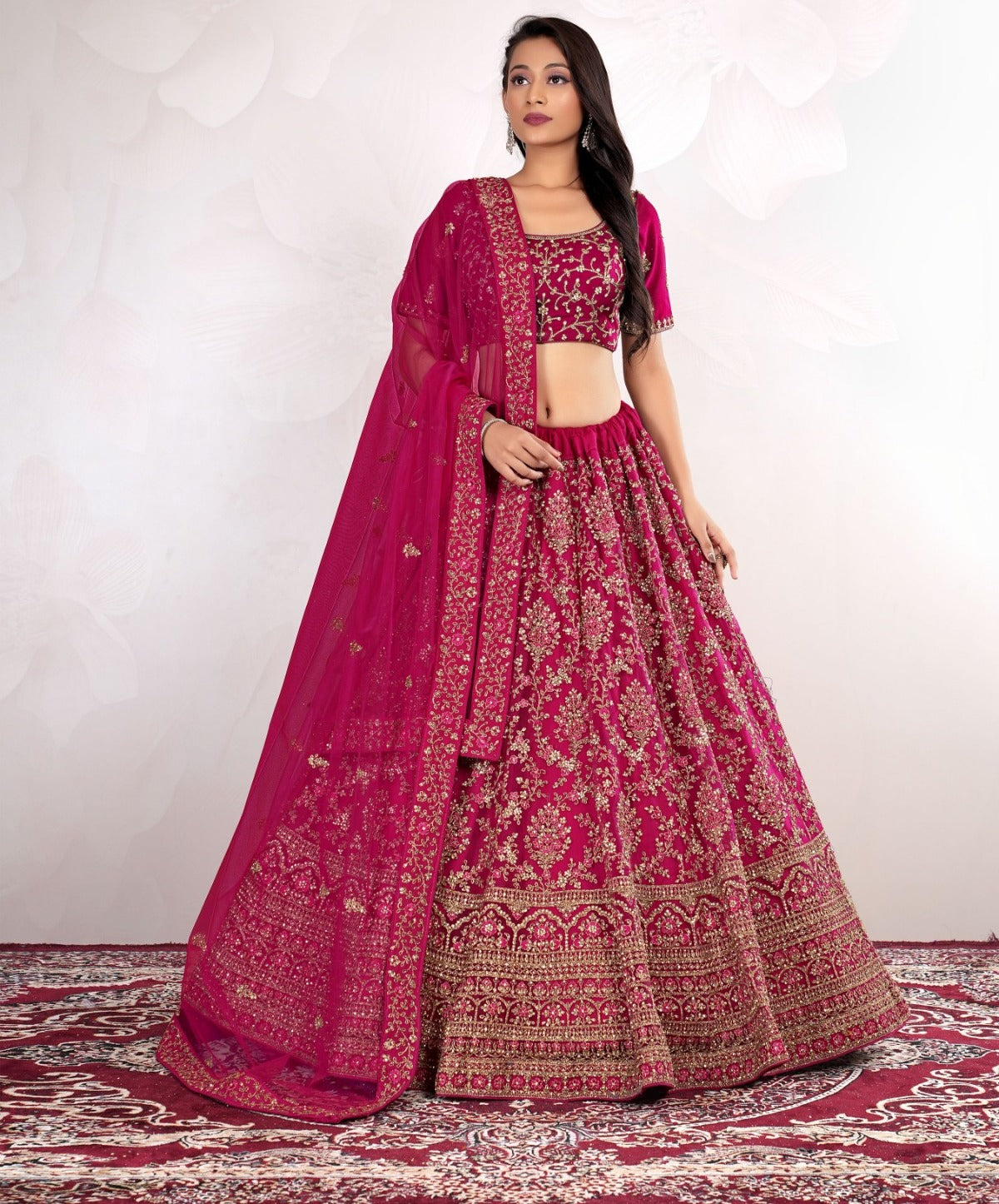 New Semi Stitiched Netted Lehenga Choli