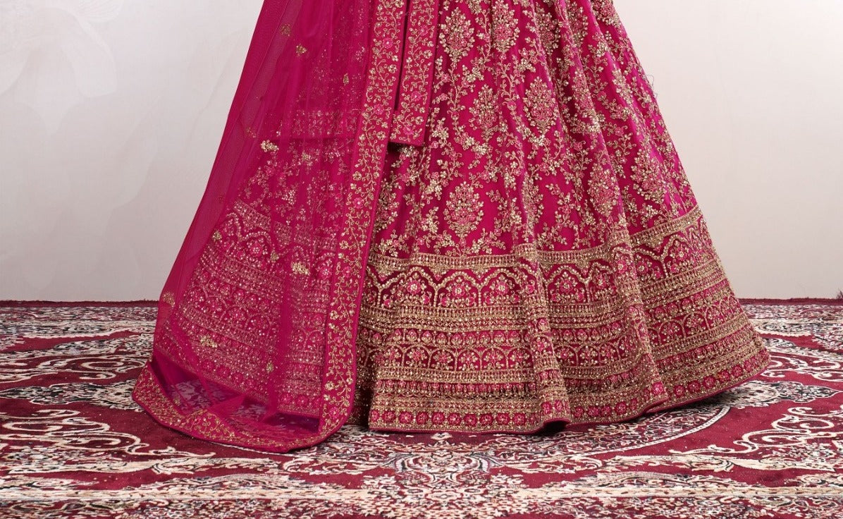 New Semi Stitiched Netted Lehenga Choli