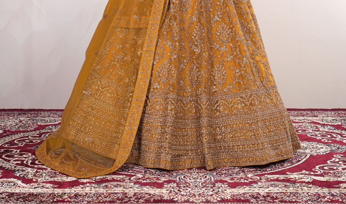 New Semi Stitiched Netted Lehenga Choli