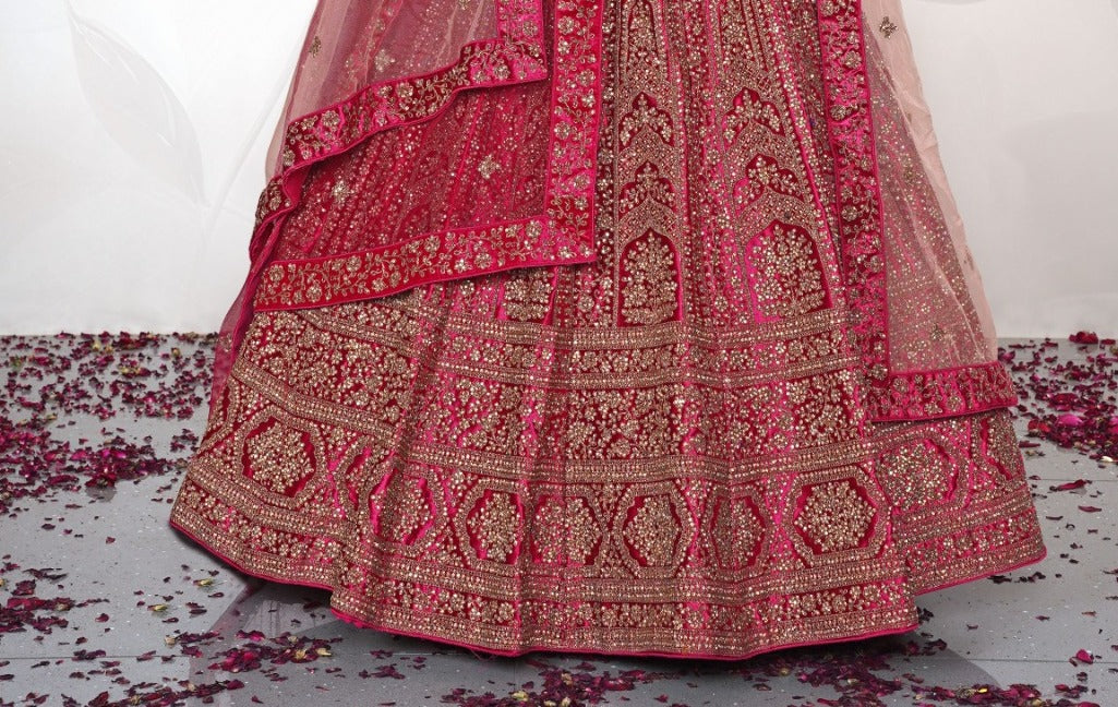 New Semi Stitiched Netted Lehenga Choli