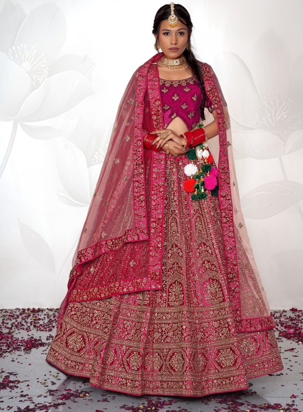 New Semi Stitiched Netted Lehenga Choli