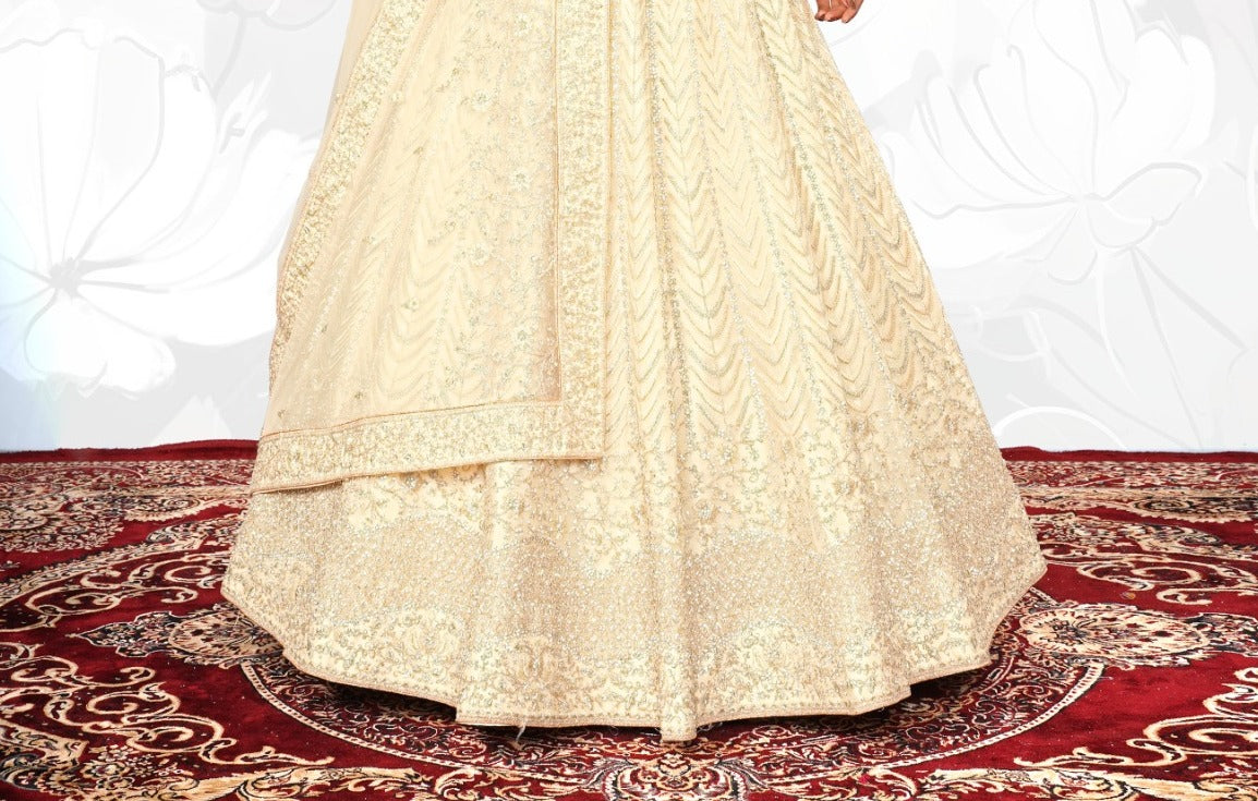 New Semi Stitiched Netted Lehenga Choli