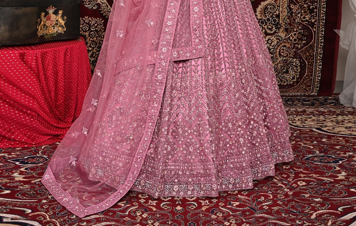 New Semi Stitiched Netted Lehenga Choli