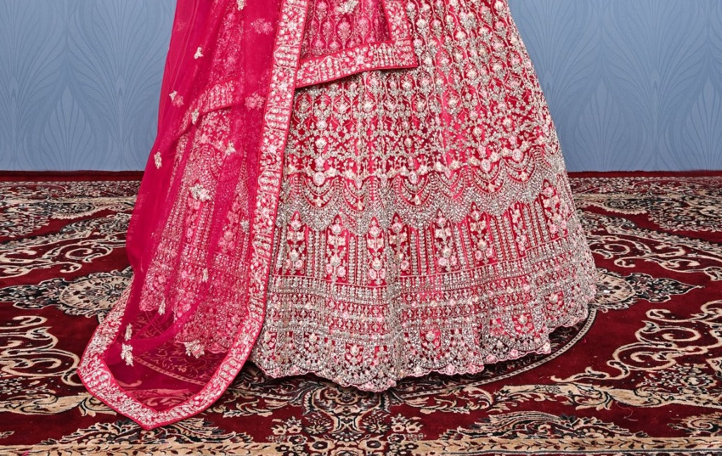 New Semi Stitiched Netted Lehenga Choli