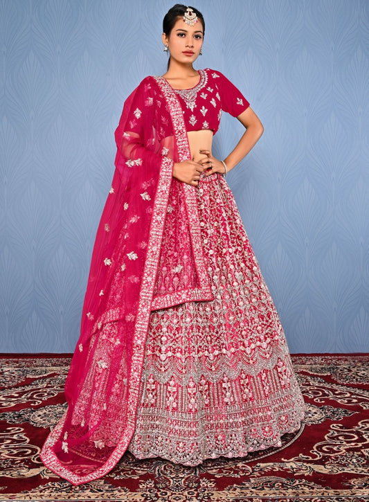 New Semi Stitiched Netted Lehenga Choli