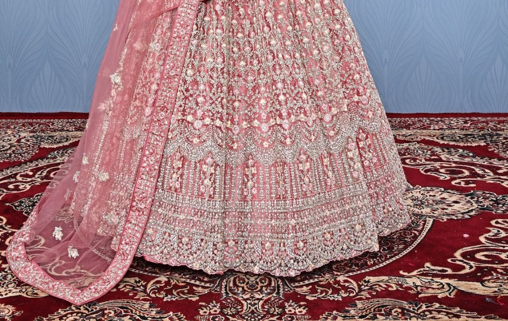 New Semi Stitiched Netted Lehenga Choli