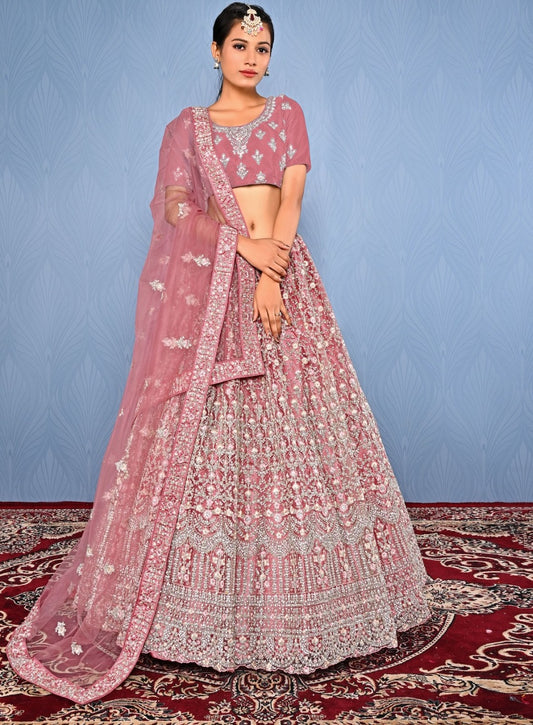 New Semi Stitiched Netted Lehenga Choli