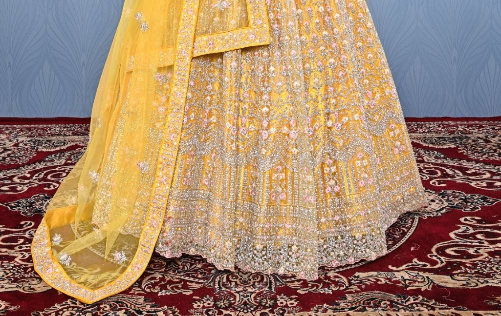 New Semi Stitiched Netted Lehenga Choli