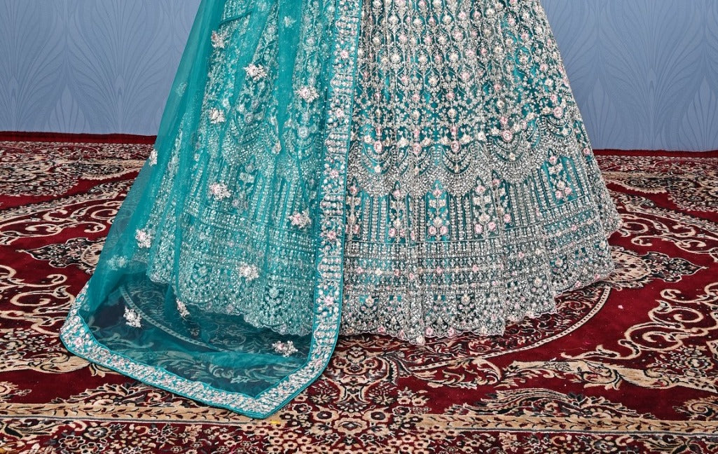 New Semi Stitiched Netted Lehenga Choli