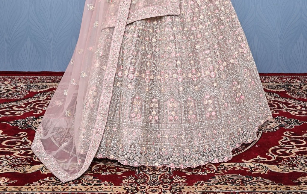 New Semi Stitiched Netted Lehenga Choli