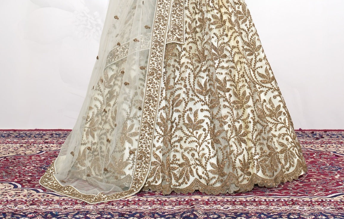 New Semi Stitiched Netted Lehenga Choli