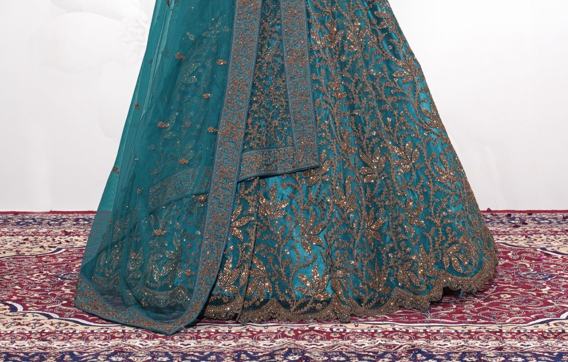 New Semi Stitiched Netted Lehenga Choli