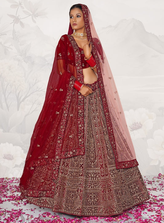 New Semi Stitiched Netted Lehenga Choli