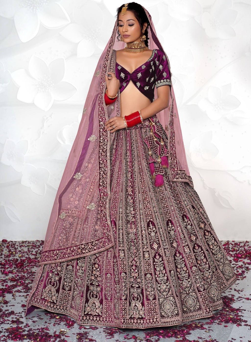 New Semi Stitiched Netted Lehenga Choli