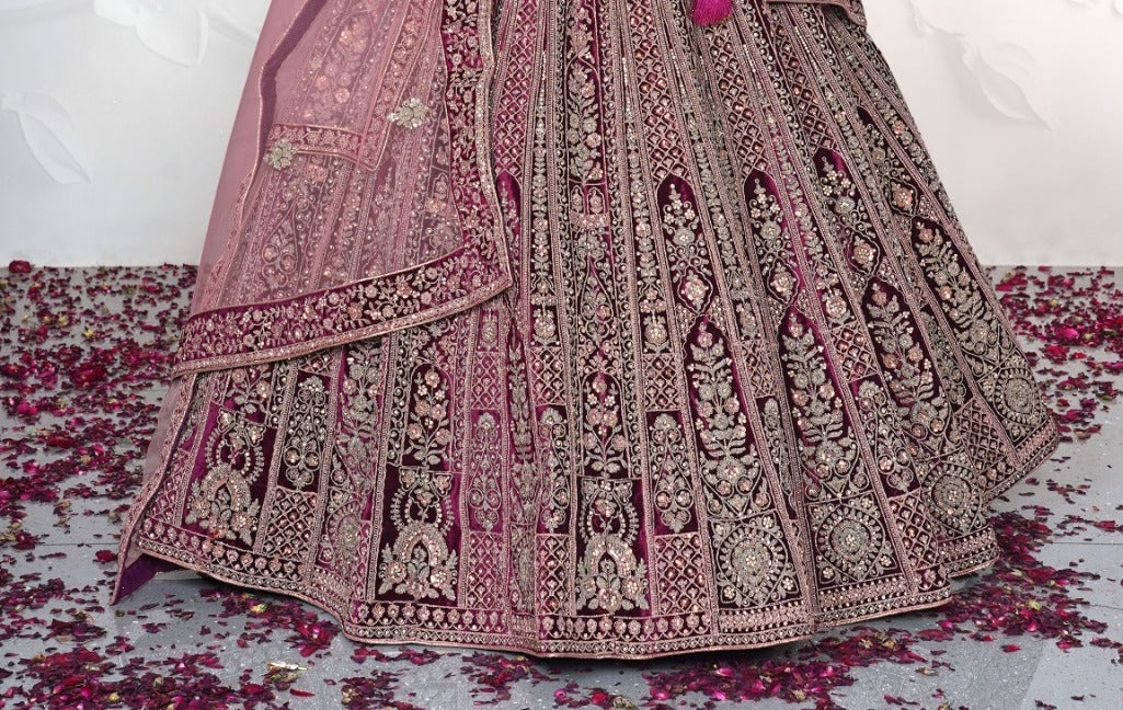 New Semi Stitiched Netted Lehenga Choli