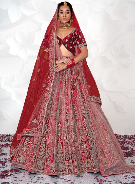 New Semi Stitiched Netted Lehenga Choli