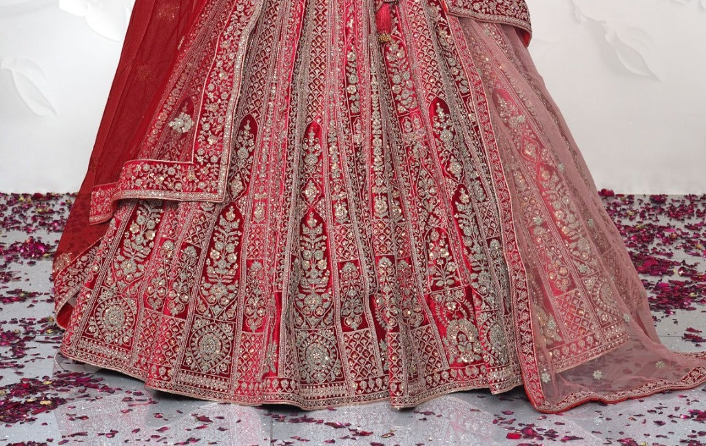 New Semi Stitiched Netted Lehenga Choli