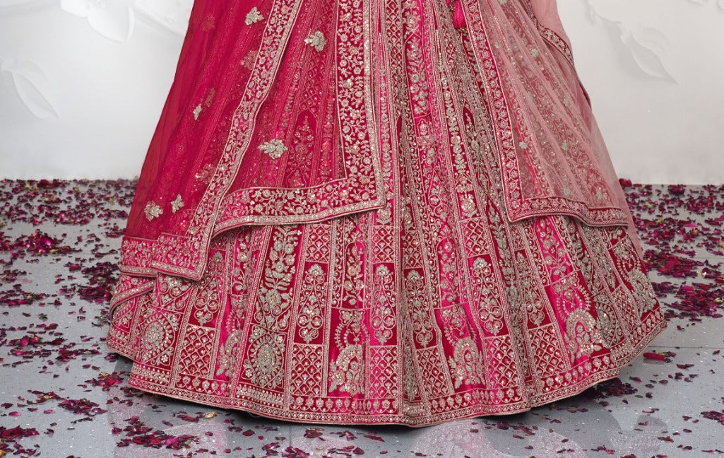 New Semi Stitiched Netted Lehenga Choli