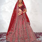 New Semi Stitiched Velvet Bridal Lehenga Choli