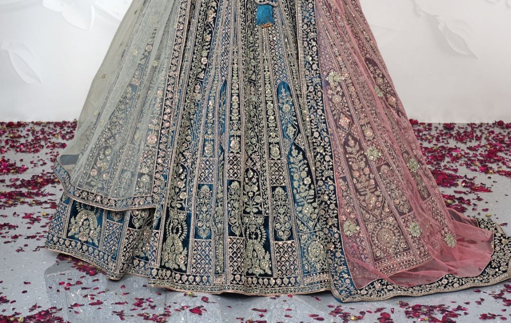 New Semi Stitiched Netted Lehenga Choli