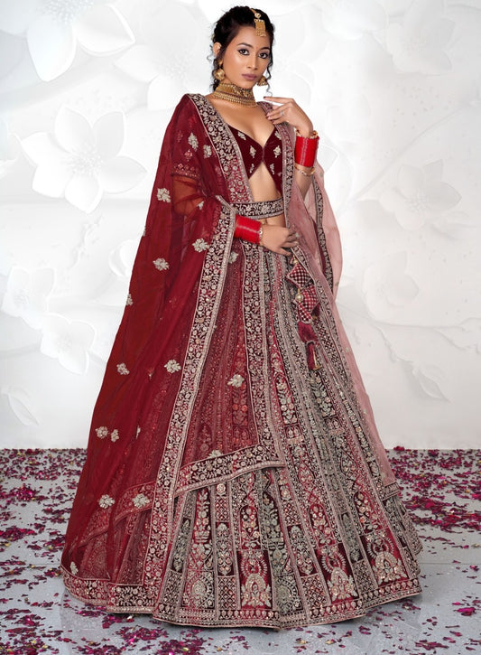 New Semi Stitiched Netted Lehenga Choli